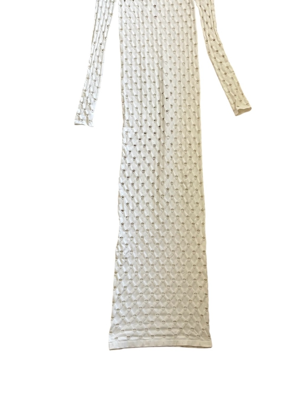 Maisie Wilen Made in Los Angeles Perforated Long Sleeve Gown Size 0/S - Picture 9 of 13